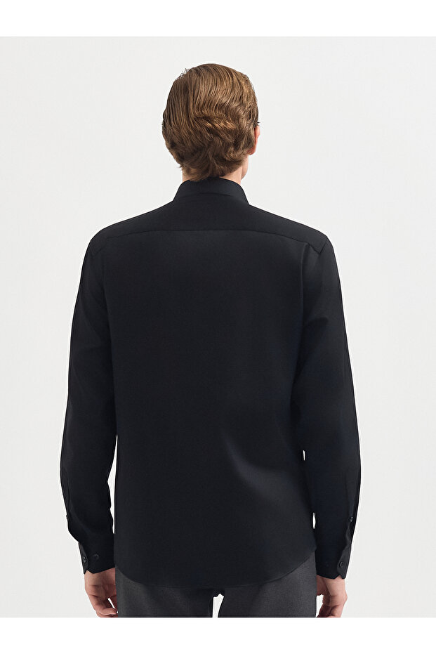 Erkek Regular Fıt Gömlek-Siyah - 6
