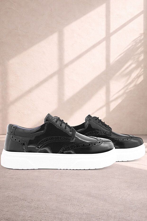 Genuine Leather Black Patent Leather Oxford Children's Classic Shoes