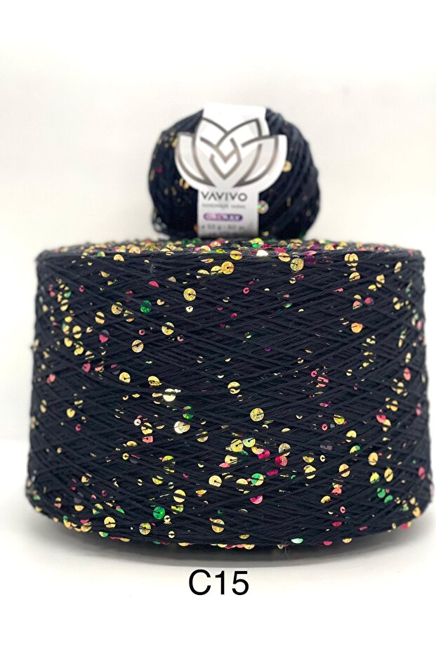 Vavivo Galaxy 3+6 mm Thick Pulled Sequence Sequence Hand Knitting Yarn and Bag Yarn
