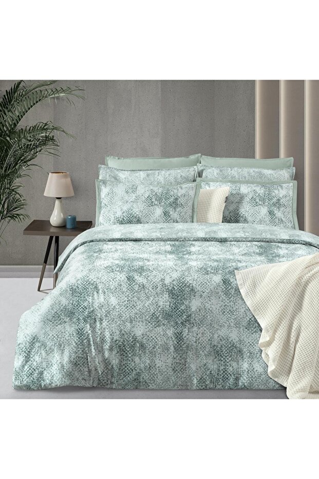 Dnipro Double Personality 100% Cotton Satin "300 Tc" Bed Linen Green