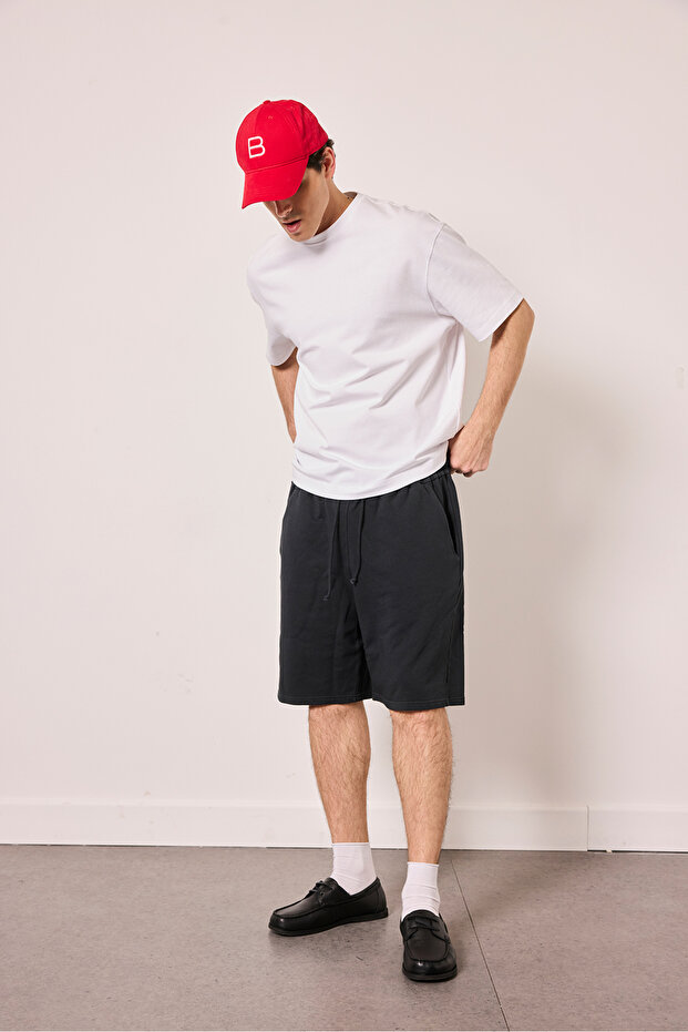 Yıkamalı Jogging Şort - 1