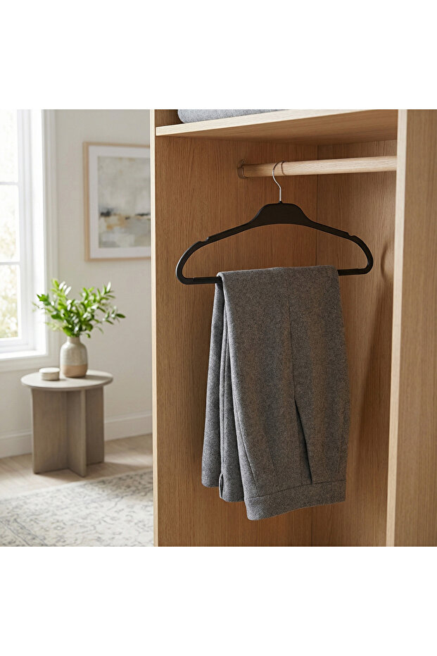 6 Lı Soft Touch Askı Sıyah - 2