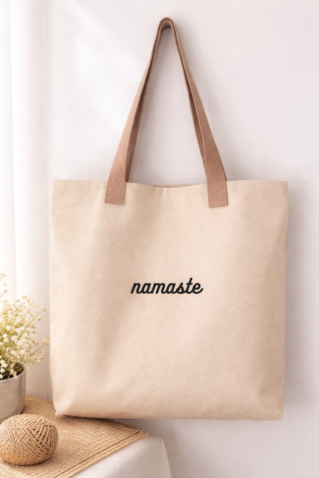 Cloth Bag Namaste Printed Canvas Tote Bag Casual Linen Bag