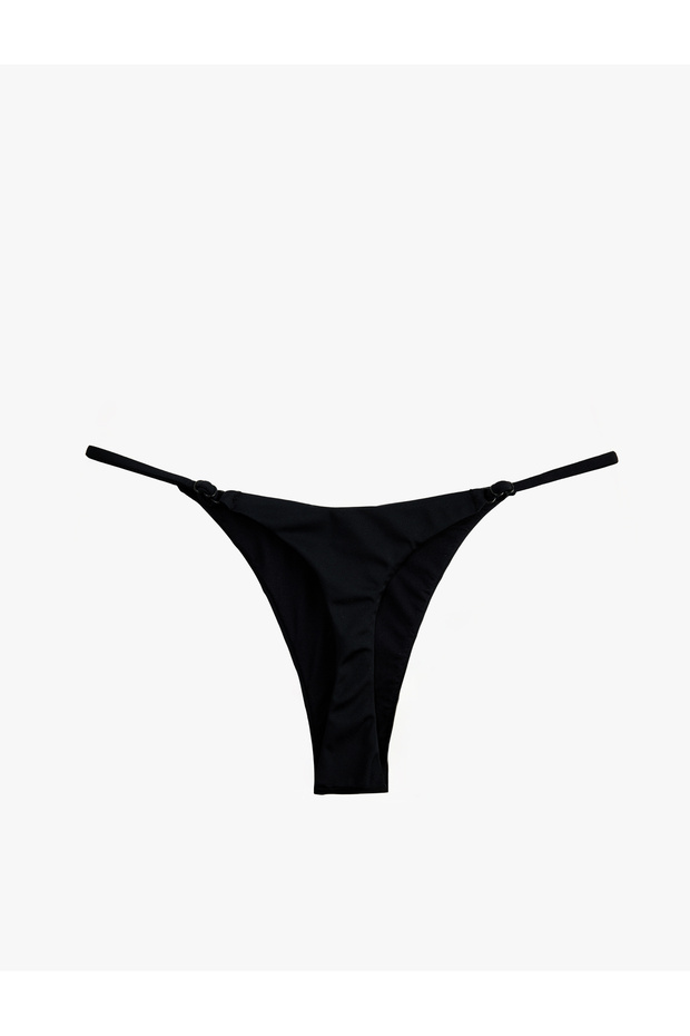 Low Waist Adjustable Drawstring String Bikini Bottom - 4
