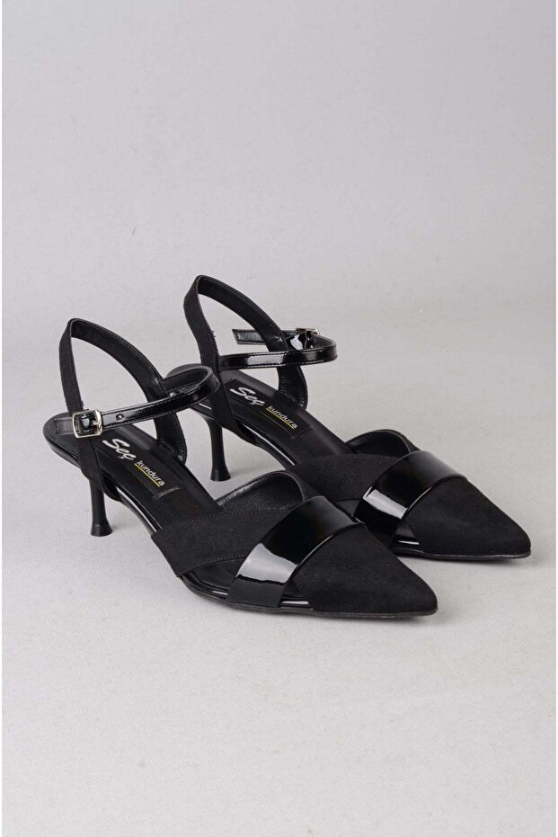 Seç 8588 heelled women's shoe (heel height: 7 cm) black suede
