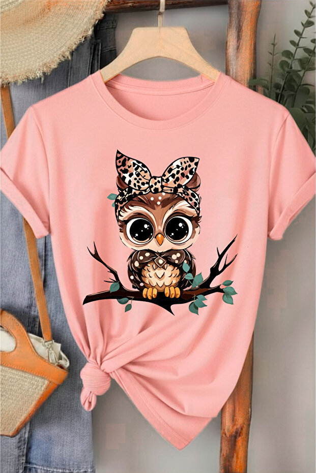 Owl Anime Design Printed Women's T-Shirt