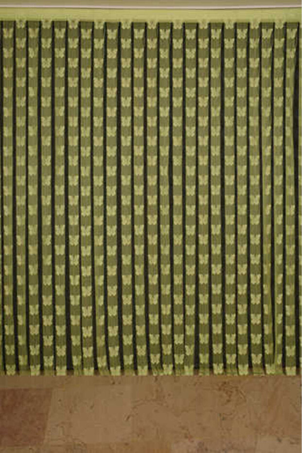Kelebek Model Green Color Rope Curtain Ready Made Buttons Sewn on Rope Curtain 300*280 cm