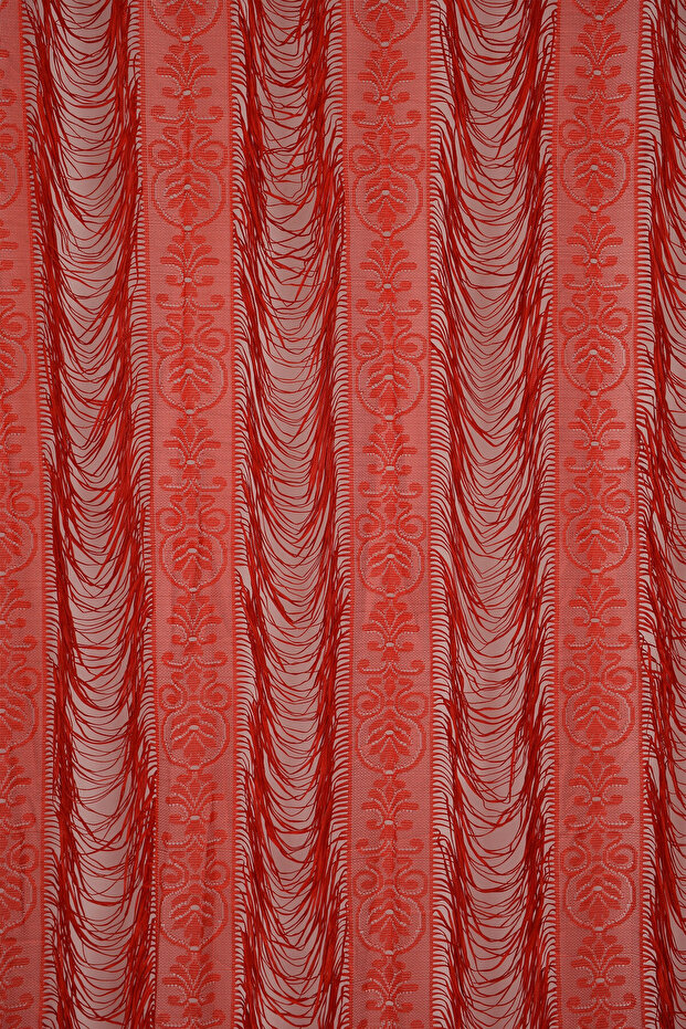 Italian Model Red Color Rope Curtain Ready-made Buttons Sewn Rope Curtain 270*270 cm