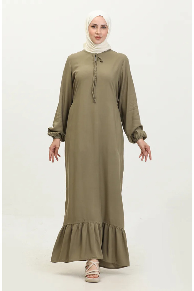 Viscose long sleeve dress 6699-18 khaki green