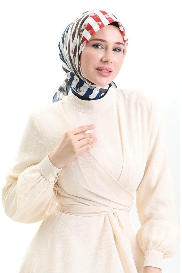 كاراكا وشاح ناعم 81057-05 أزرق داكن وأبيض