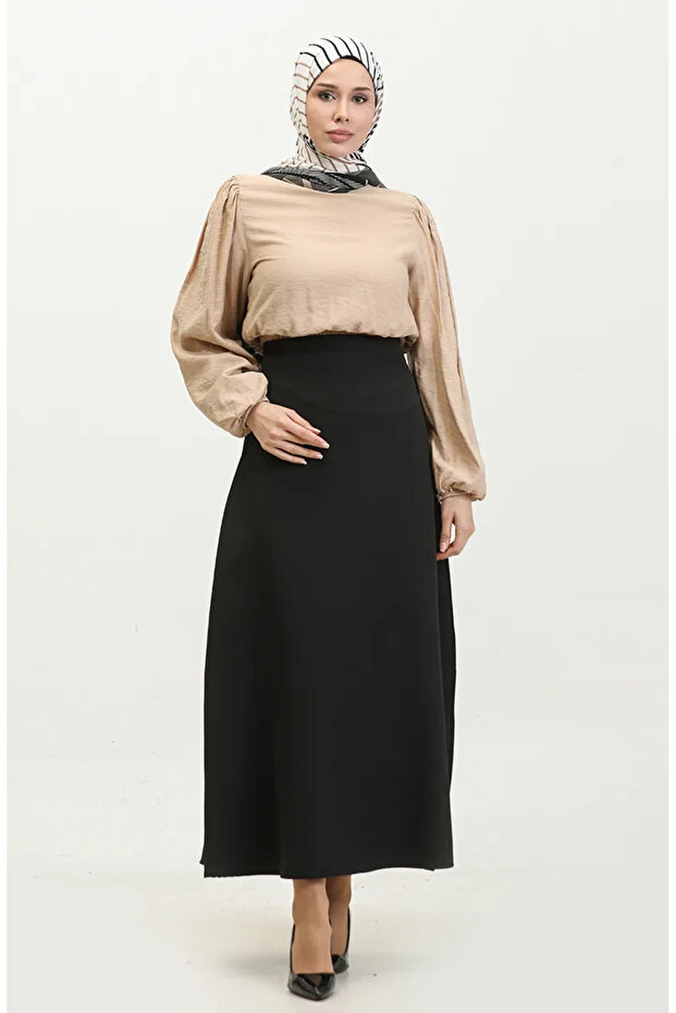 تنورة مزدوجة 4816-05 أسود