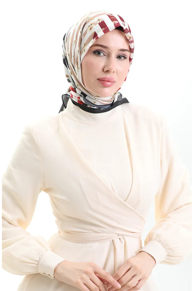 كاراكا وشاح ناعم 81057-07 أسود أحمر
