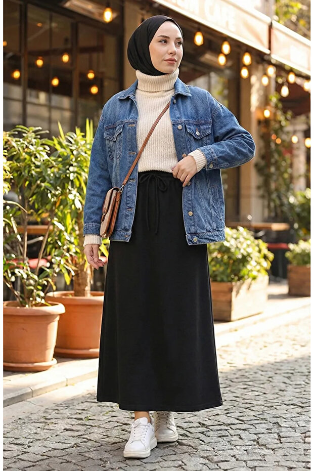 Sports Skirt with Pockets 0152-02 Black