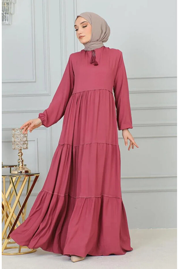Tassel Detail Dress 0229-11 Dusty Rose