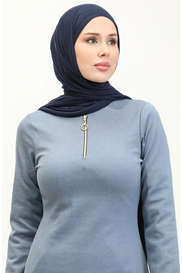 Šaty na zip 2149C-01 Modré - 3