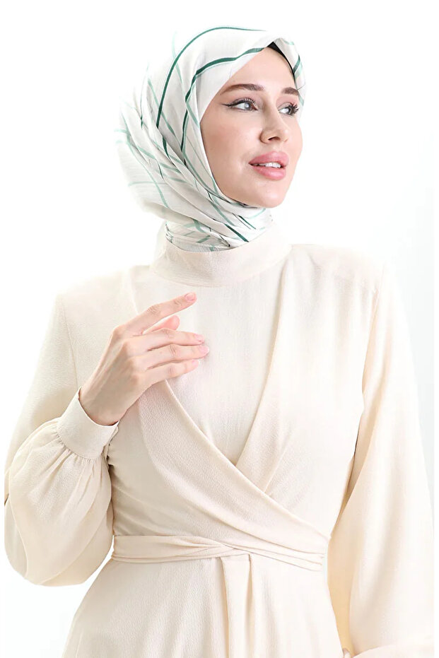 وشاح جان جان منقوش 70315-07 أخضر زمردي أخضر نعناعي