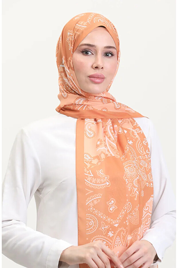 Patterned Soft Shawl 70267-10 Camel - 1
