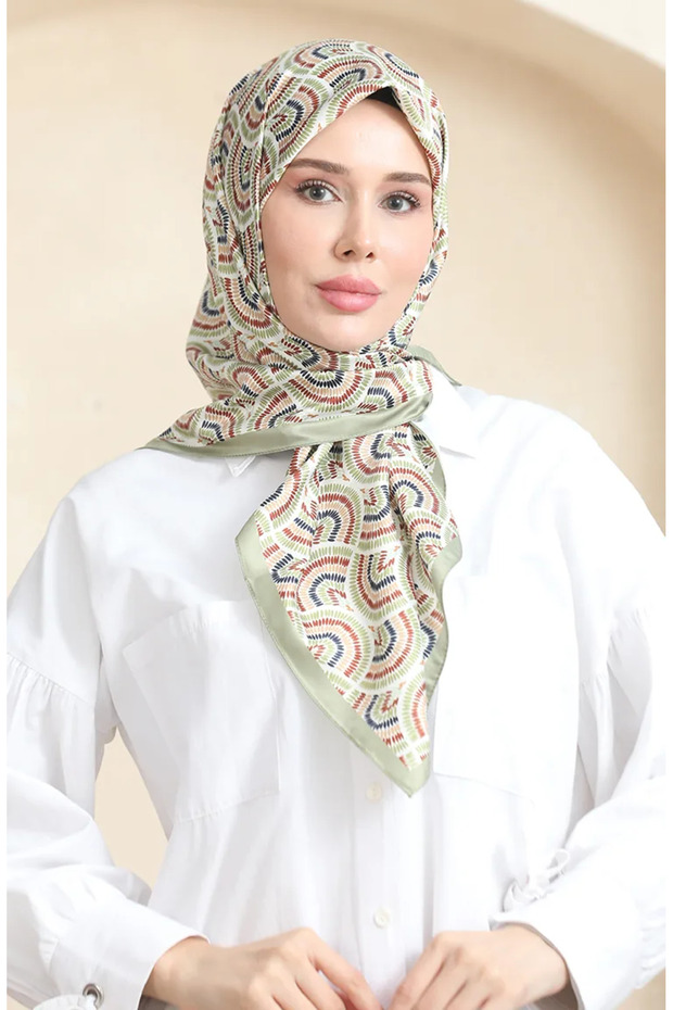 Karaca Rayon Scarf 81072-13 Pistachio Green Tile