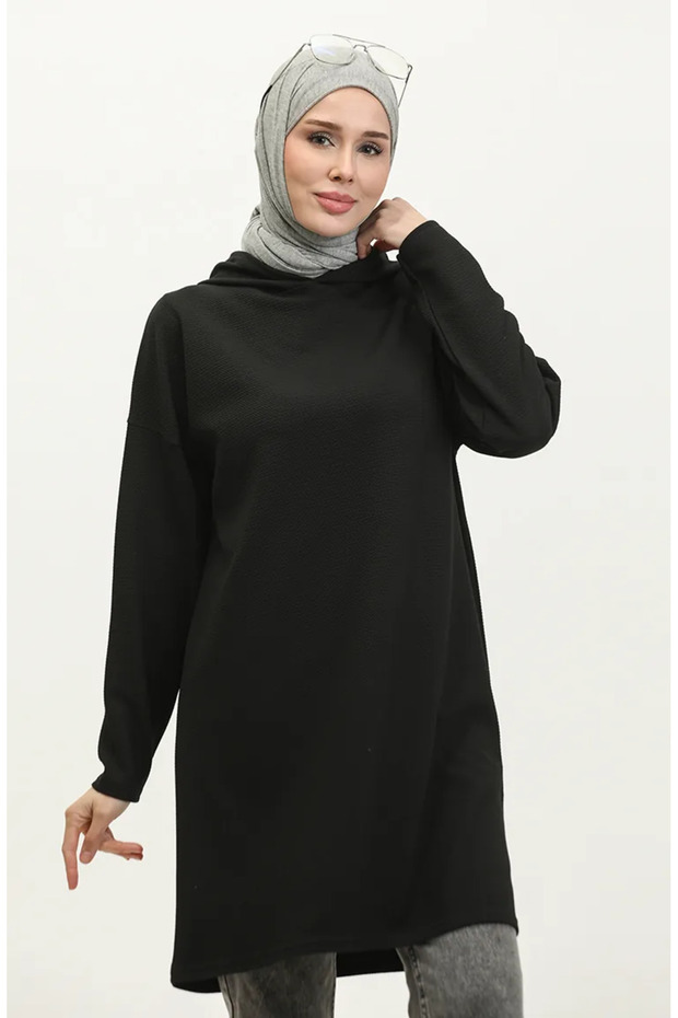 Hooded Transitional Tunic 8679-01 Black