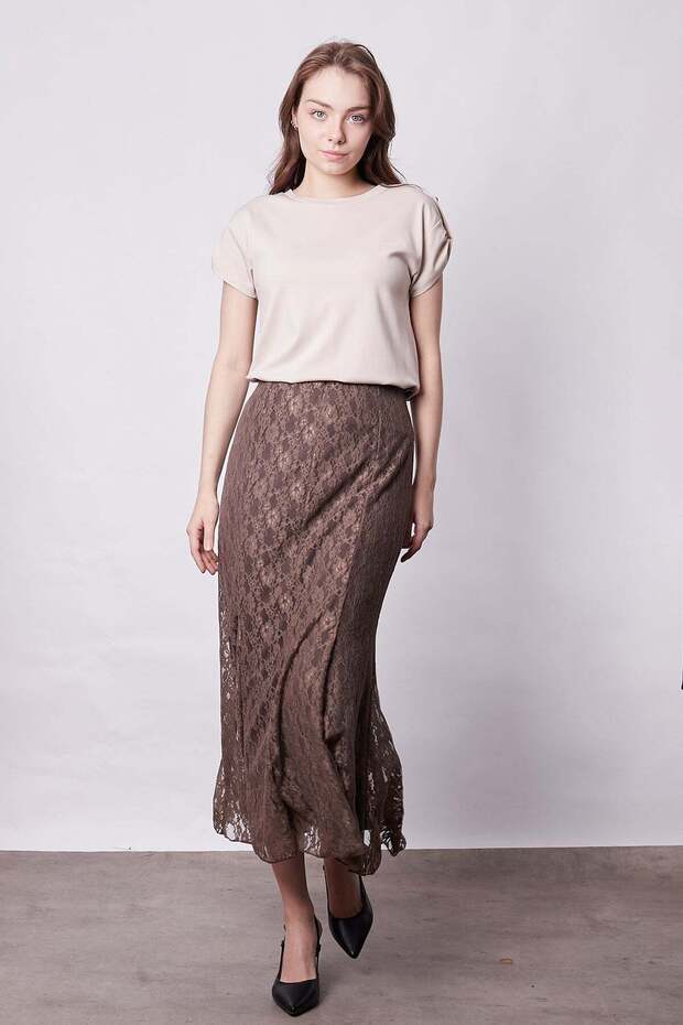 Women's Modal Combed Cotton Wide Zero Neckline Off Shoulder Epaulette Short Sleeve T-Shirt Blouse-Beige