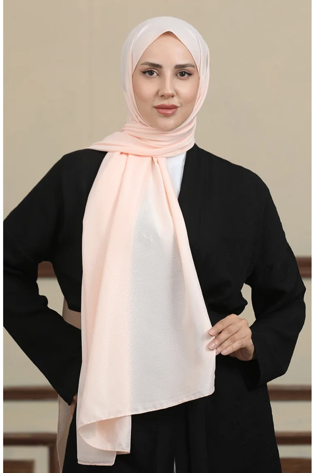 Madame Mary Baklava Jacquard Shawl 19087-12 Salmon