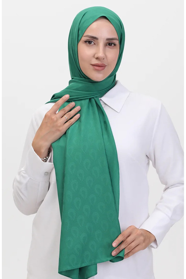 Madame Mary Damla Jacquard Shawl 19085-14 Green