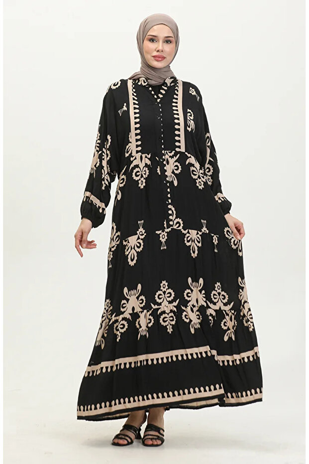 Balloon Sleeve Dress 4091-05 Black