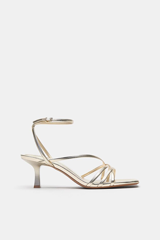 Bantlı topuklu sandalet - 1