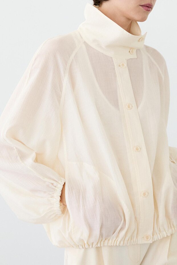 Şeffaf bomber ceket - 4