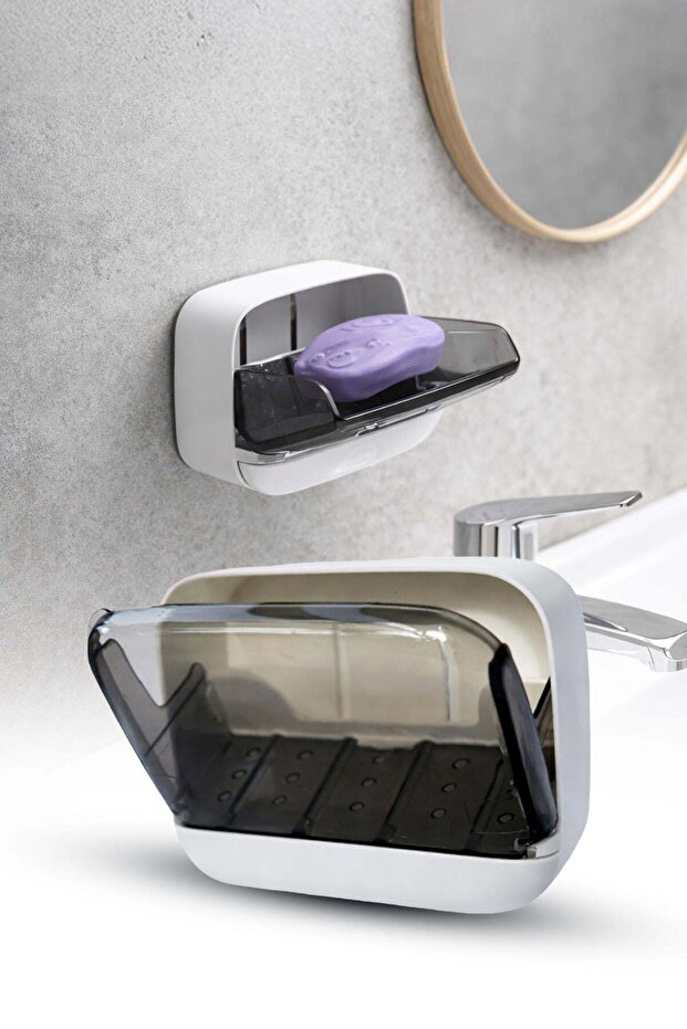 Adhesive Hanging Drawer Type Solid Soap Box with Sink Kitchen Water Container 11.5 cm