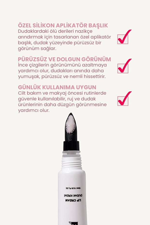 Peeling Yapan Dudak Kremi, Dudak Nemlendiricisi, Dudak Balmı (PEMBE) - 5