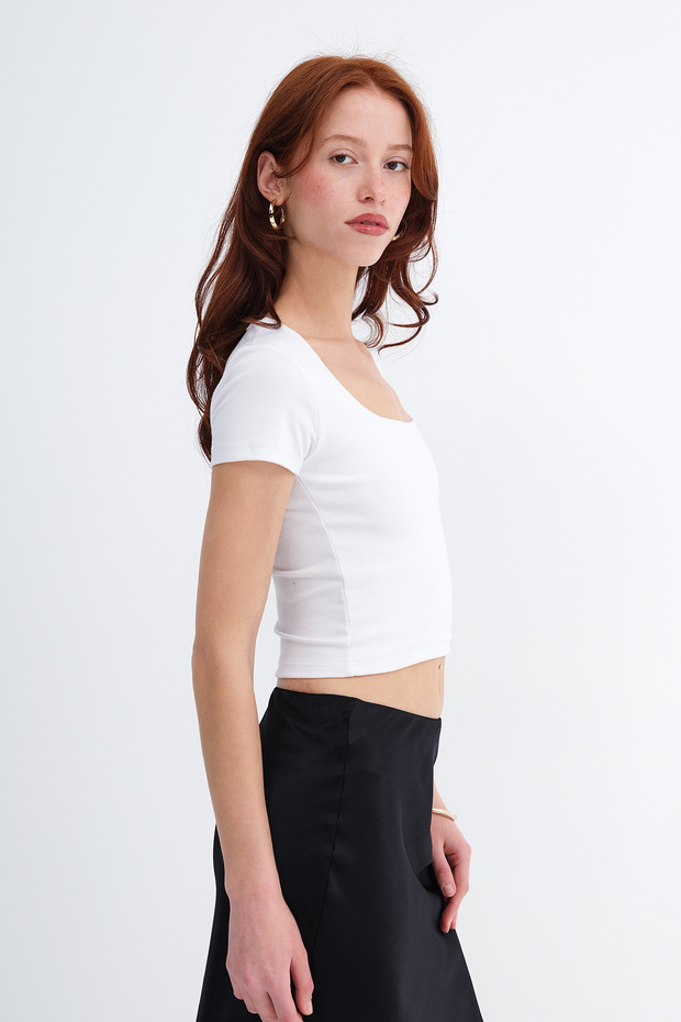Kısa Kollu Basic T-shirt P3872-T9 - 4