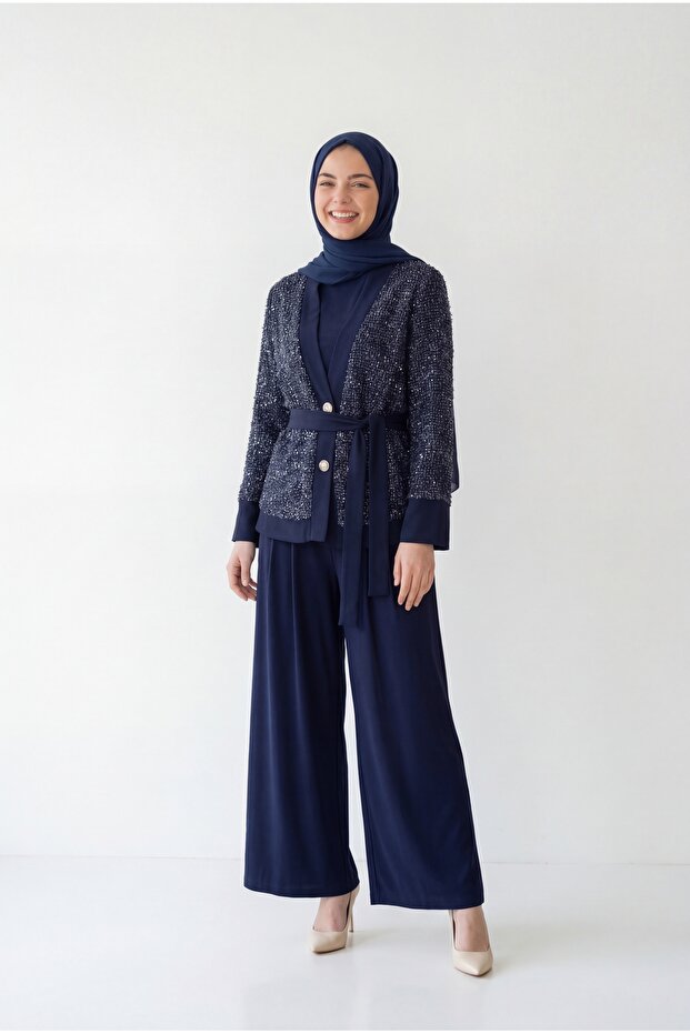 Buhara Pants Mesh Suit-Ga829 Navy Blue