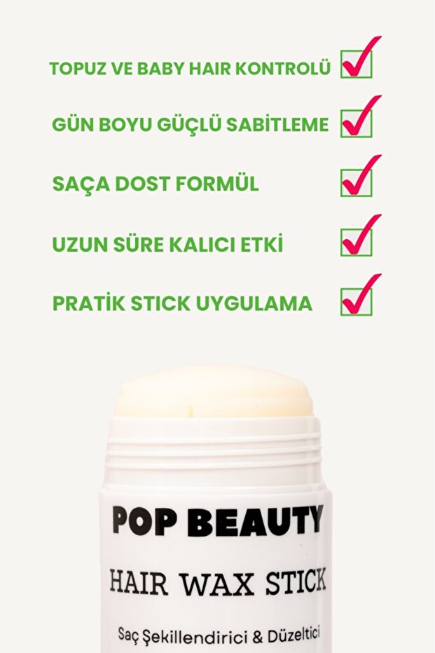 Saç Şekillendirici Stick Wax, Hair Wax Stick, 75gr POPBeautywax - 4