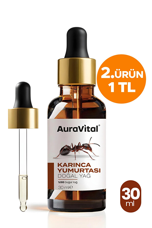 AuraVital Karınca Yumurtası Yağı 30 Ml %100 Doğal – Tüy Azaltıcı, Epilasyon Sonrası Cilt Bakım Yağı