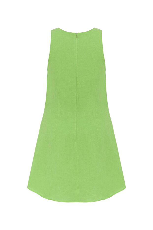 A FORM MİNİ KETEN ELBİSE - 5