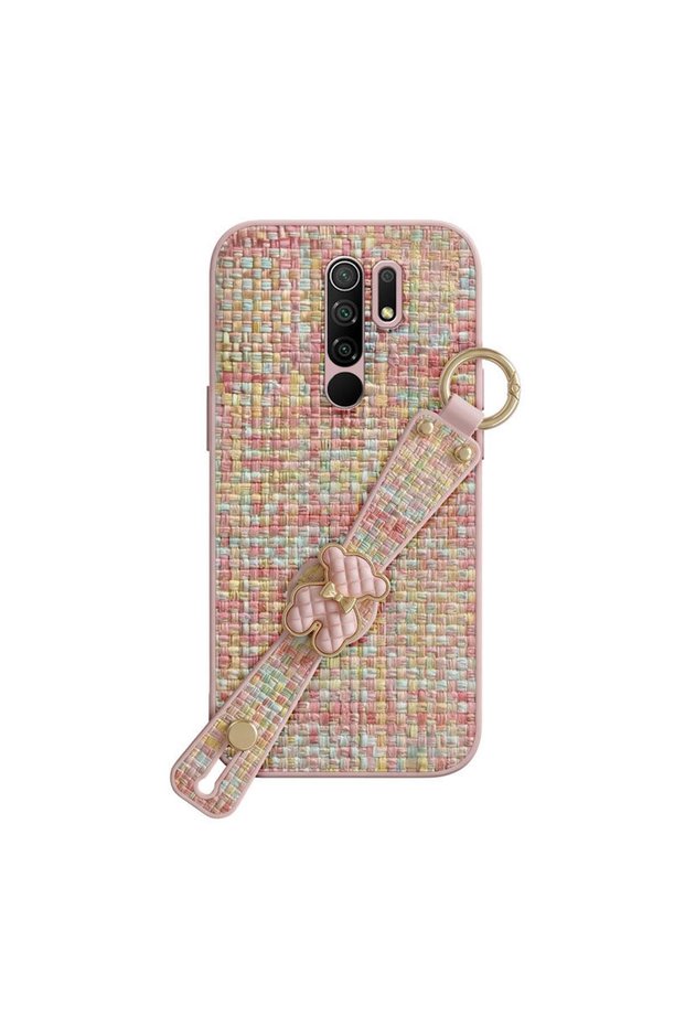 Xiaomi Redmi 9 Compatible Case Teddy Silicone Case Pink
