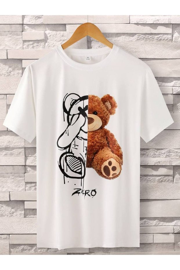 Oversized White Unisex T-Shirt Printed Relaxed Fit Casual Stylish Streetwear