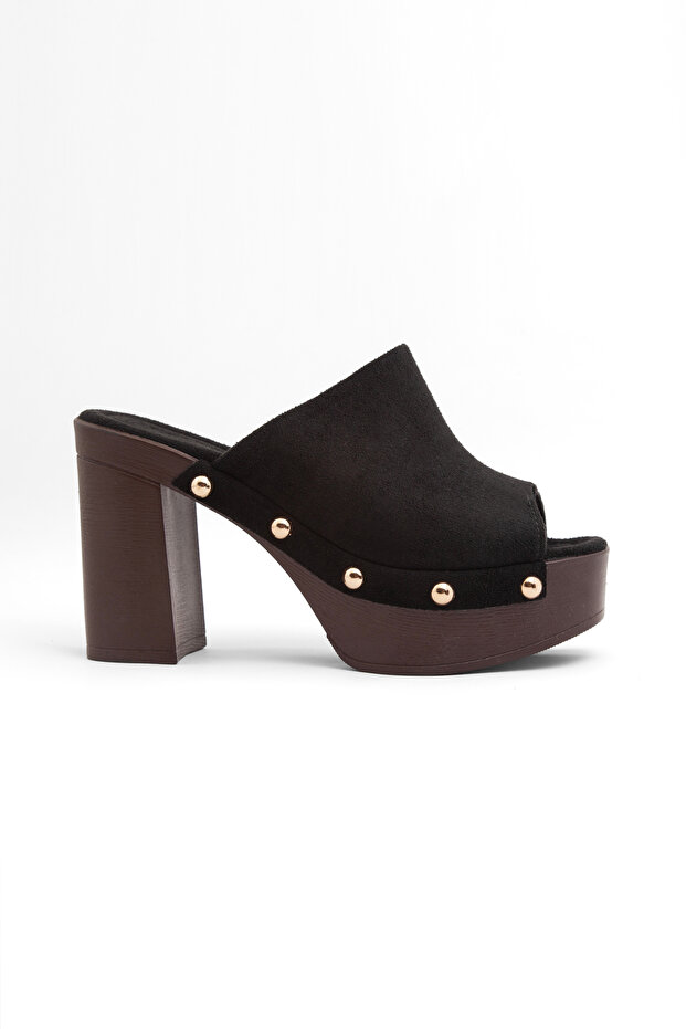 K-775 Metal Detailed Wedge Heel Slipper
