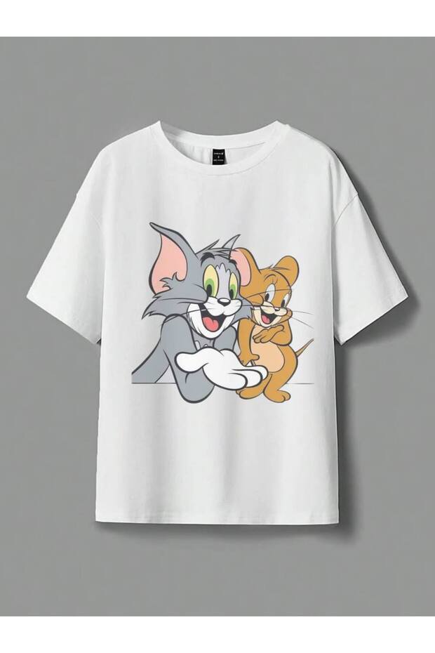 Oversized White Unisex T-Shirt Printed Relaxed Fit Casual Stylish Streetwear