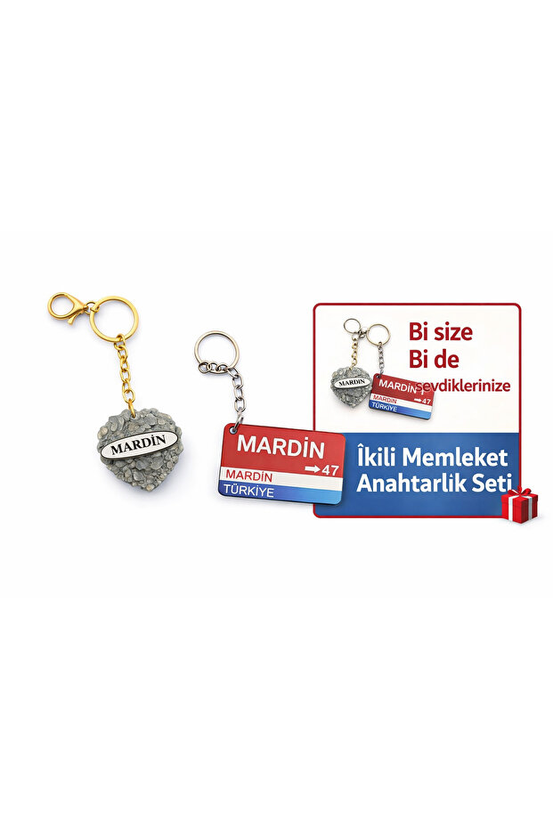 Mardin Hometown Themed Handmade Set of 2'Li Keychain