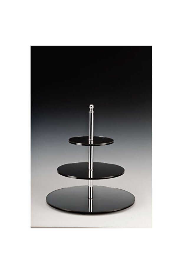 Three-Tier, Round Model, Mirrored Presentation Stand - 1