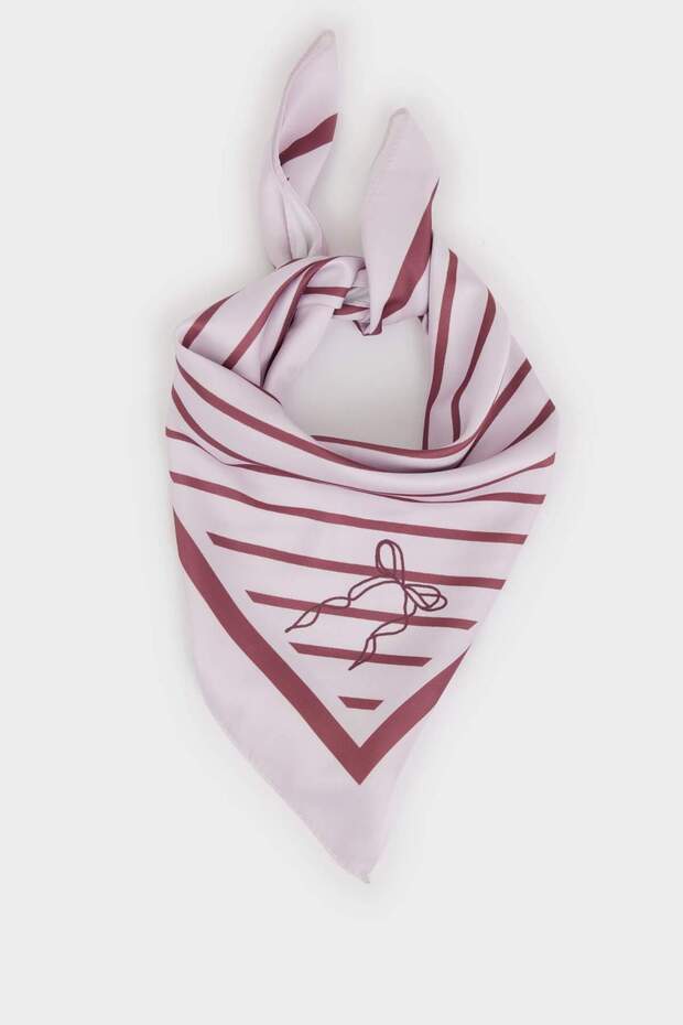 منقوش وشاح ساتان للبنات H4042A826SM