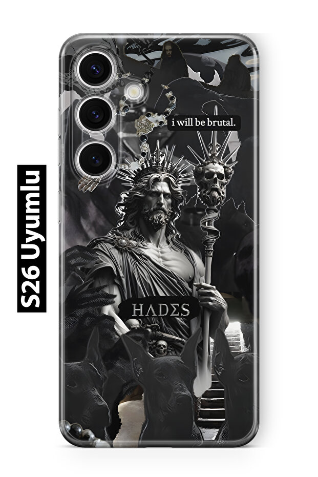 Samsung Galaxy S26 Compatible Hades Mythology Patterned Transparent Phone Case