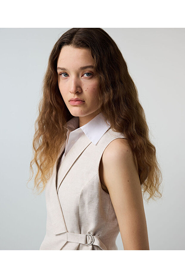 Çift parça görünüm yelek - 5