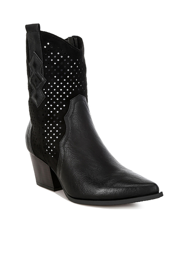 Women's Woven Cowboy Boots in Black