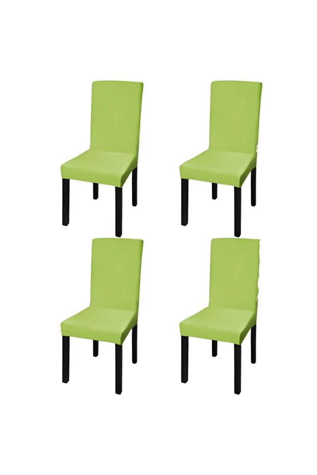 Huse de scaun elastice drepte, 4 buc., verde