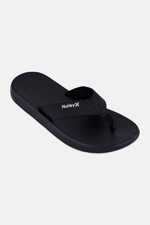 Men Brand Logo Slip On Slipper, Black