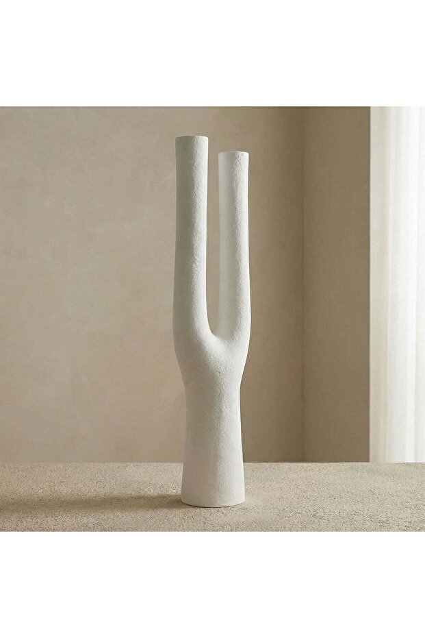 CHEVRON FLOOR VASE IVORY