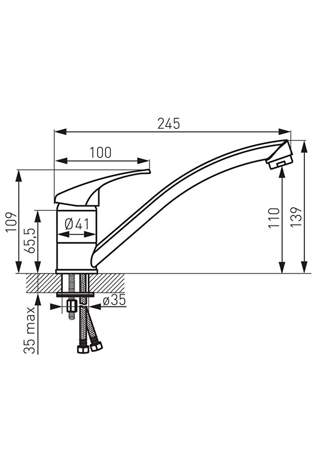 Baterie de bucatarie, Ferro, Basic, crom - 2